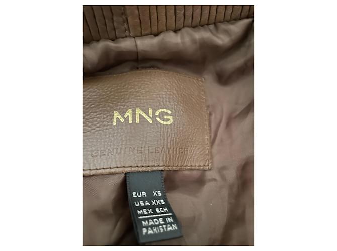 Mango Echte braune Lederjacke – Chic Biker-Geist ✨ Dunkelbraun - Ansicht 5