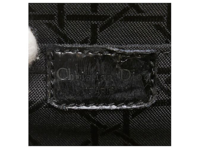 Borsa a mano in pelle verniciata nera Christian Dior Nero - vista 10