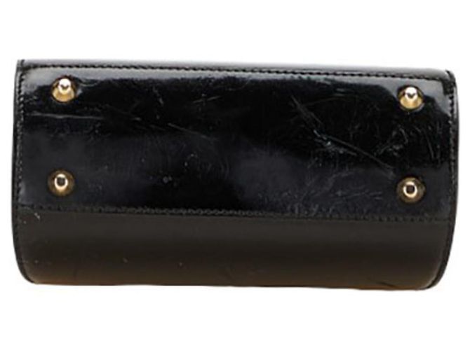 Borsa a mano in pelle verniciata nera Christian Dior Nero - vista 3