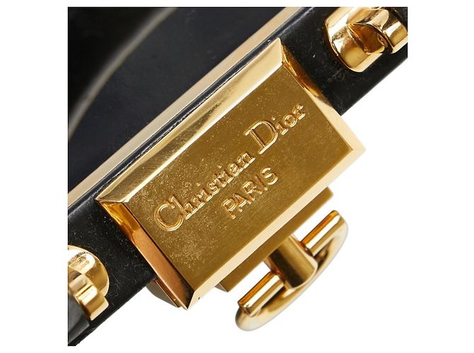 Borsa a mano in pelle verniciata nera Christian Dior Nero - vista 4