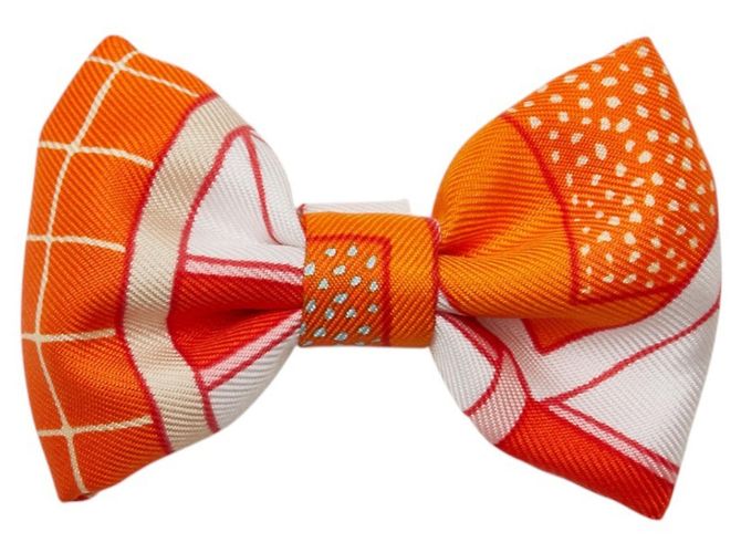 Foulard in seta Twilly multicolore arancione di Hermès - vista 4