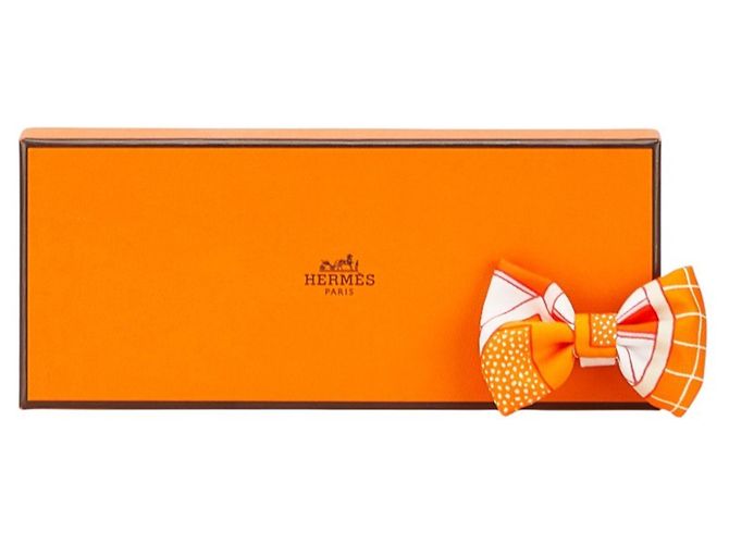 Foulard in seta Twilly multicolore arancione di Hermès - vista 7