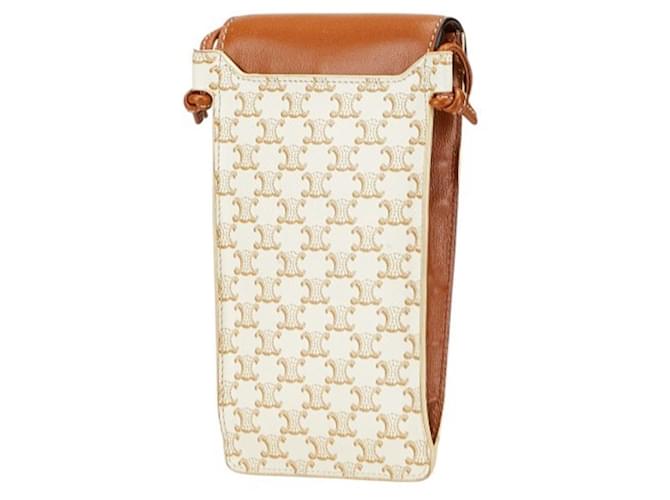 Céline Borsa a tracolla Celine Triomphe con custodia per telefono Marrone Bianco - vista 2