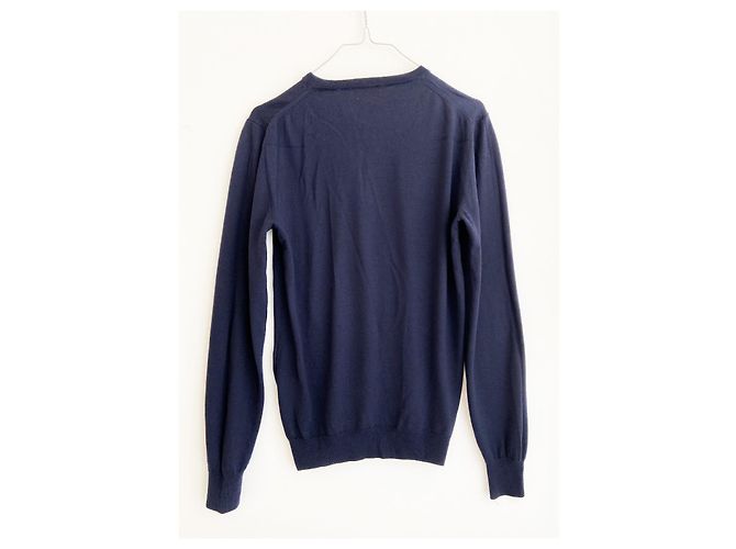 Dior Navy Blue Wool Pullover with Bee Embroidery - view 4