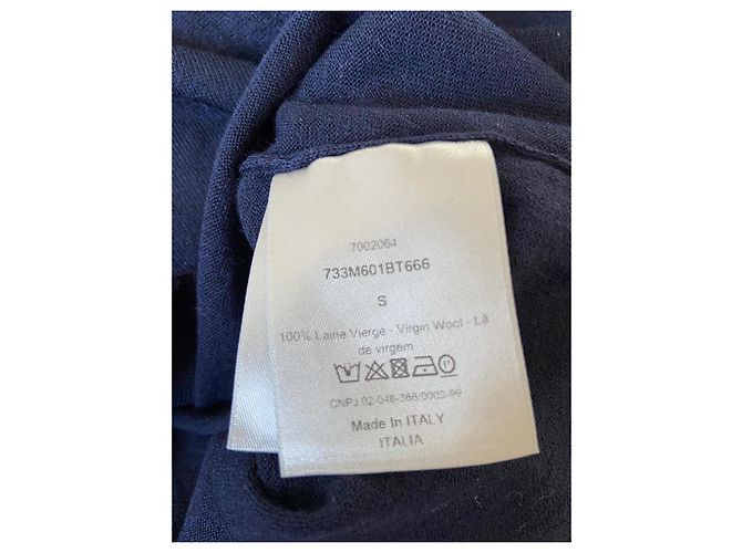 Dior Navy Blue Wool Pullover with Bee Embroidery - view 7