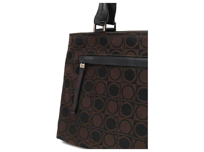 Borsa marrone con logo Salvatore Ferragamo - Anni 2000 - vista 4