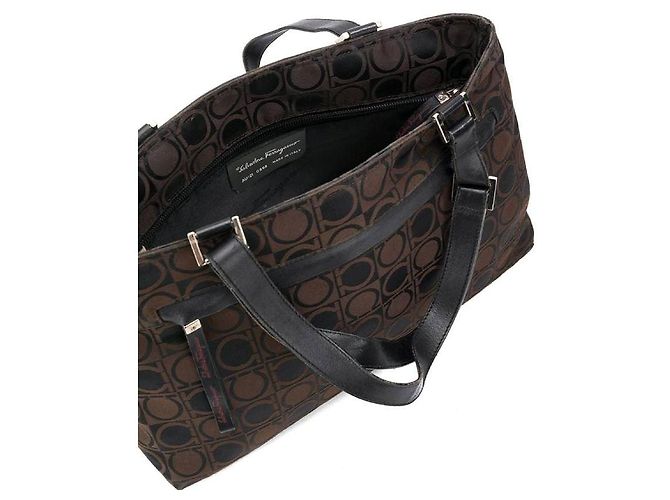 Borsa marrone con logo Salvatore Ferragamo - Anni 2000 - vista 5