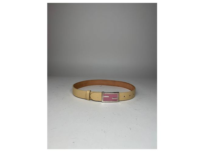 Vintage Fendi Ledergürtel beige - Ansicht 10