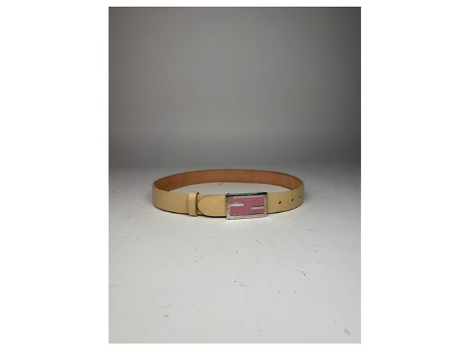 Vintage Fendi Ledergürtel beige - Ansicht 4