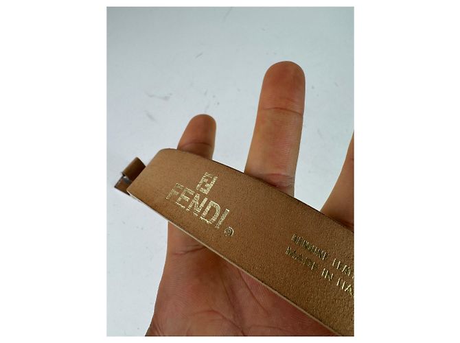 Vintage Fendi Ledergürtel beige - Ansicht 5