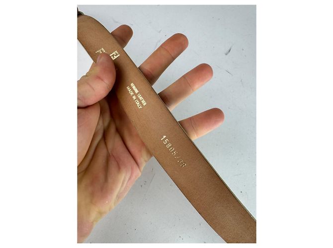 Vintage Fendi Ledergürtel beige - Ansicht 6