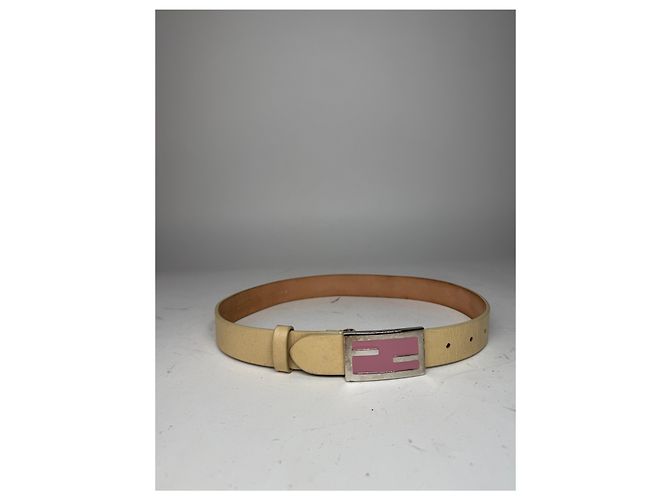 Vintage Fendi Ledergürtel beige - Ansicht 8
