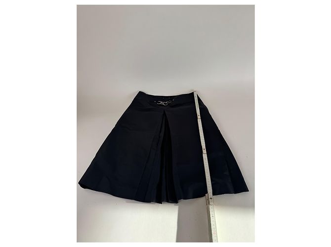 Céline Gonna in seta vintage Celine Paris nera 36/S Nero - vista 11