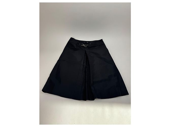 Céline Gonna in seta vintage Celine Paris nera 36/S Nero - vista 5