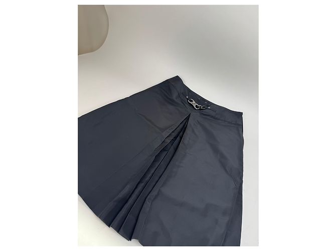 Céline Gonna in seta vintage Celine Paris nera 36/S Nero - vista 9
