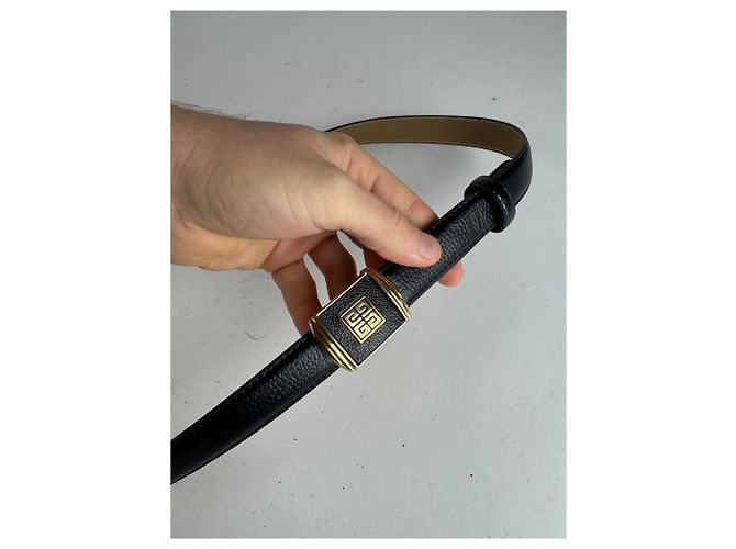 Cintura in pelle vintage Givenchy nera Nero - vista 3
