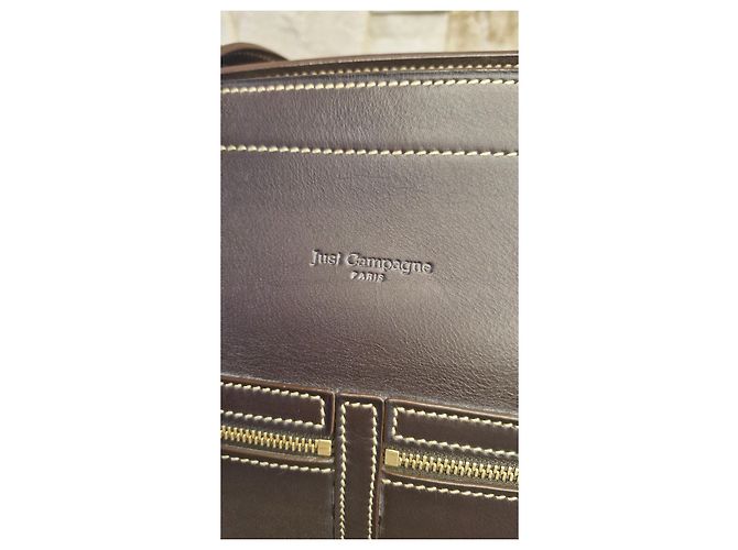 Borsa in pelle Just Campagne Paris Marrone Scuro - vista 3