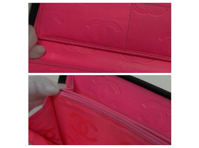 Cartera Larga Línea Cambon de Chanel Negro Rosa - vista 11