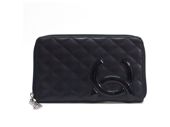 Cartera Larga Línea Cambon de Chanel Negro Rosa - vista 2