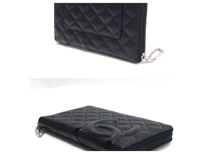 Cartera Larga Línea Cambon de Chanel Negro Rosa - vista 4