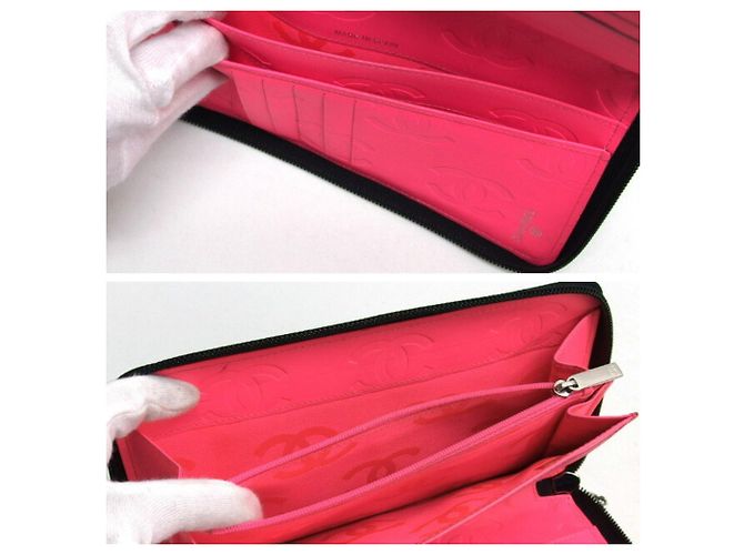 Cartera Larga Línea Cambon de Chanel Negro Rosa - vista 5