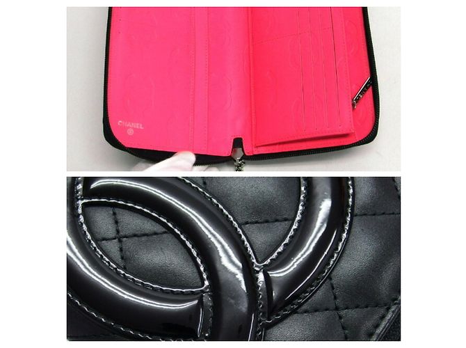Cartera Larga Línea Cambon de Chanel Negro Rosa - vista 6