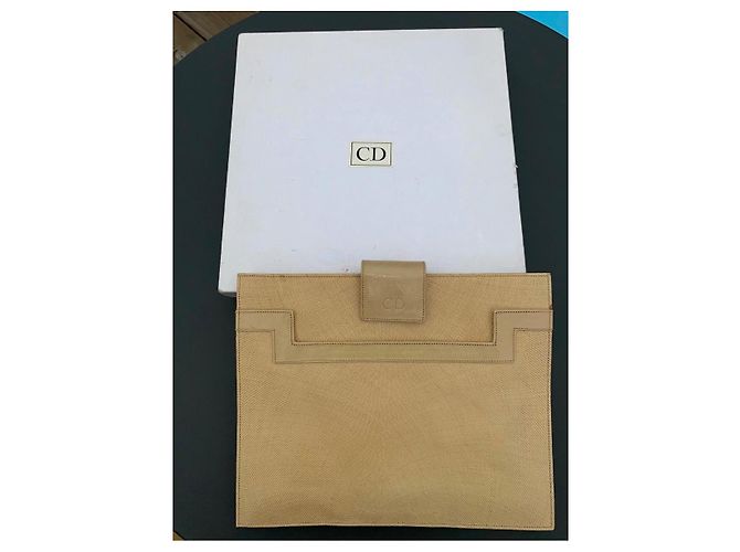 Pochette Christian Dior Beige in Tessuto e Pelle - vista 3