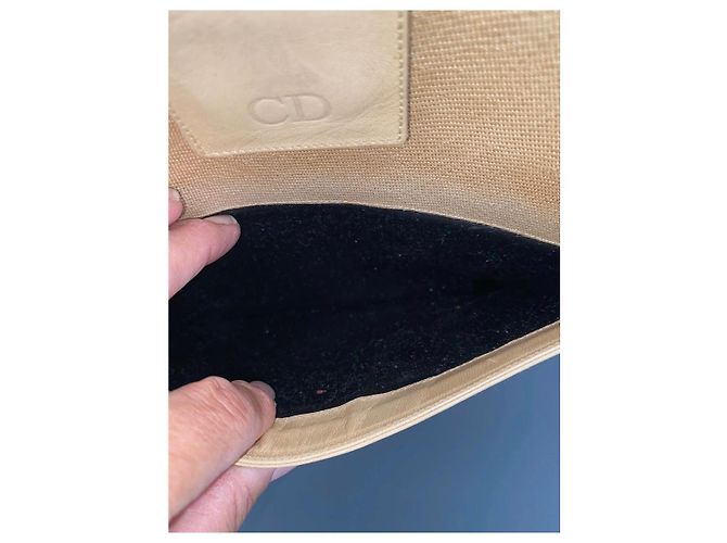 Pochette Christian Dior Beige in Tessuto e Pelle - vista 8