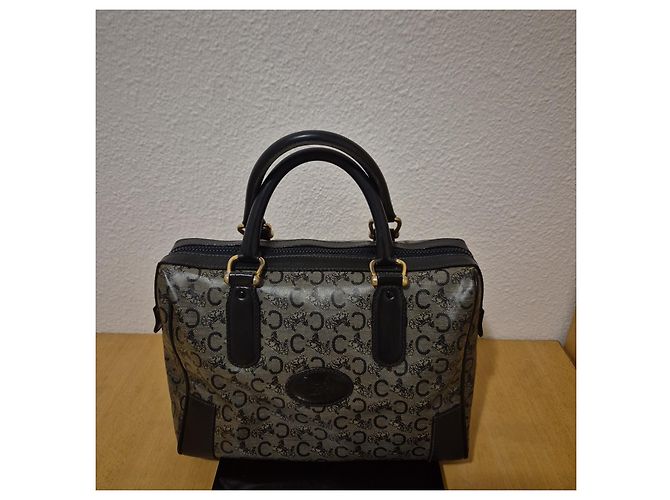 Bolsa Boston Céline Diffusion bege e preta de couro Preto - vista 2