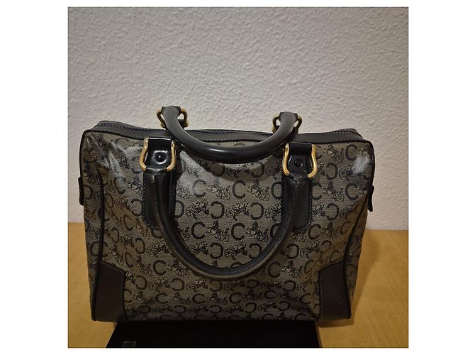 Bolsa Boston Céline Diffusion bege e preta de couro Preto - vista 3