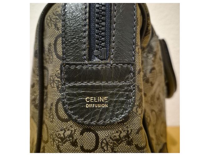 Bolsa Boston Céline Diffusion bege e preta de couro Preto - vista 4