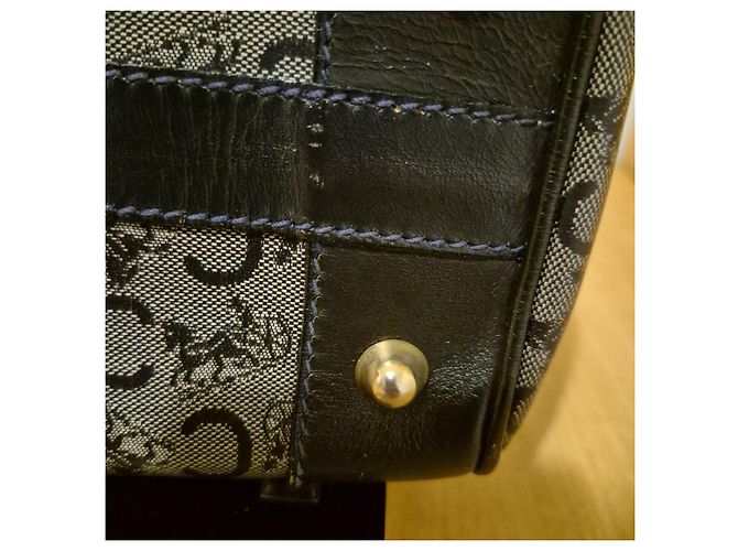 Bolsa Boston Céline Diffusion bege e preta de couro Preto - vista 7