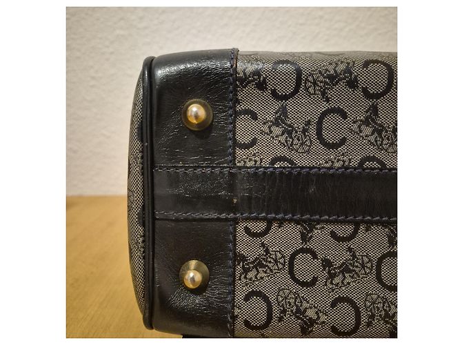 Bolsa Boston Céline Diffusion bege e preta de couro Preto - vista 8