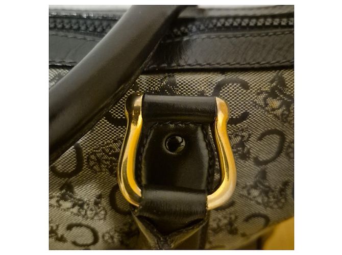 Bolsa Boston Céline Diffusion bege e preta de couro Preto - vista 9