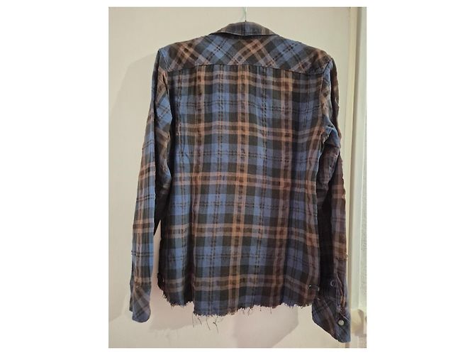 Camicia a quadri da uomo Diesel blu e marrone taglia M 38 - vista 8