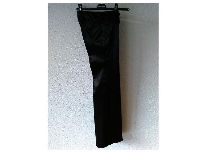 DOLCE & GABBANA STRETCH-SATIN-HOSEN. Schwarz - Ansicht 5