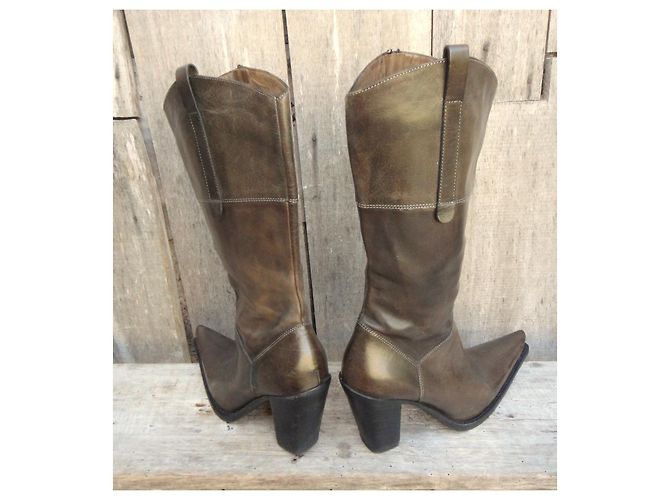 Botas Sartore de cuero marrón Castaño - vista 4
