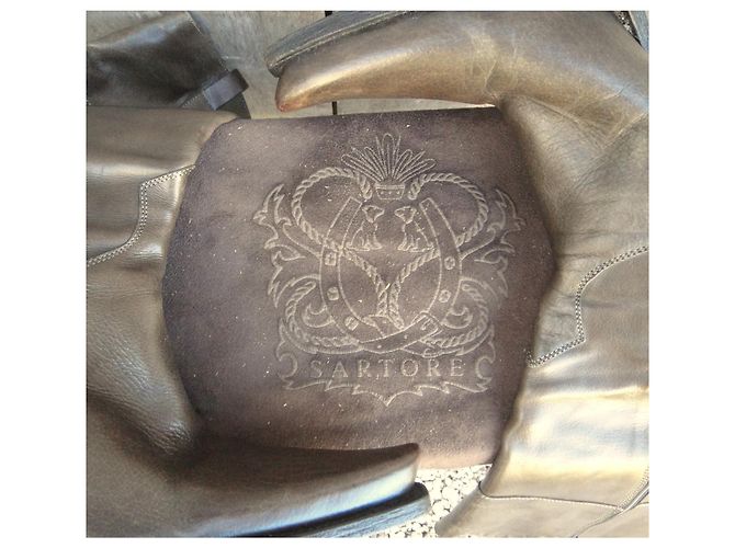 Botas Sartore de cuero marrón Castaño - vista 7
