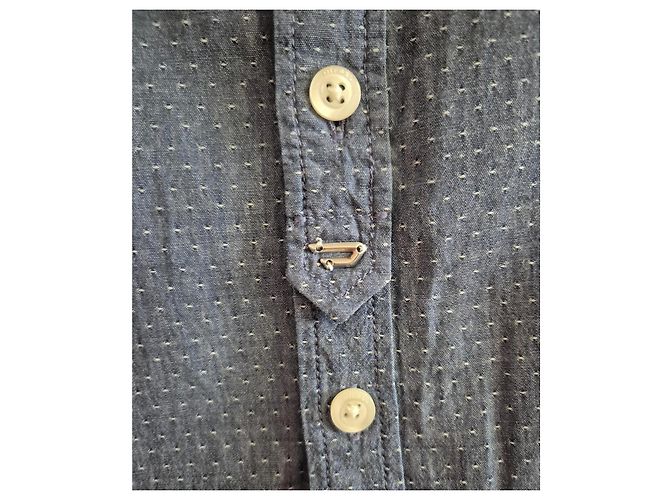 Camicia Diesel uomo taglia S 36 blu a pois bianchi maniche lunghe 100% cotone - vista 4
