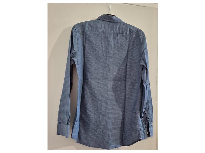 Camicia Diesel uomo taglia S 36 blu a pois bianchi maniche lunghe 100% cotone - vista 5