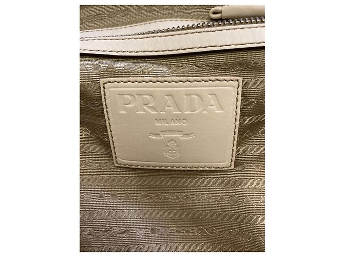 Prada Jacquard Handtasche in Eggshell aus Stoff Aus weiß - Ansicht 7