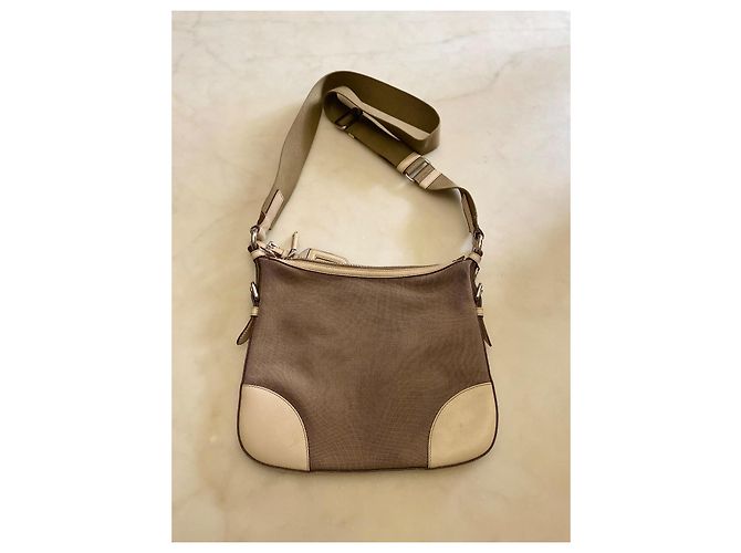 Prada Jacquard Handtasche in Eggshell aus Stoff Aus weiß - Ansicht 8