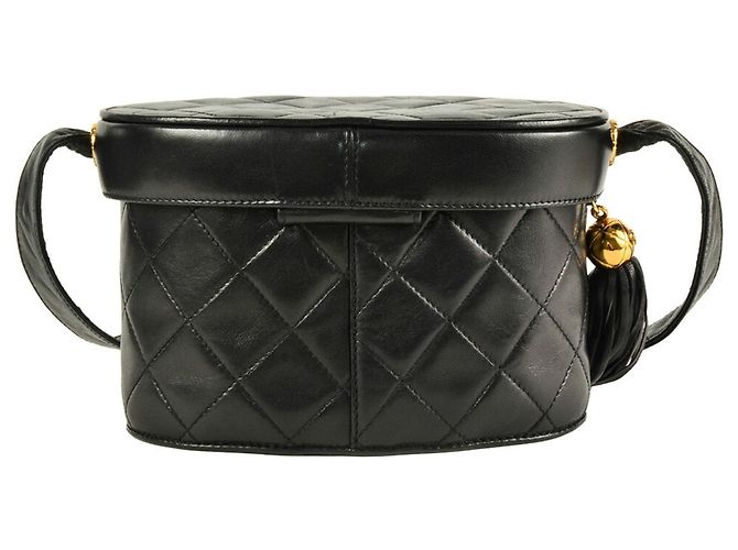 Borsa a Spalla Chanel Coco Mark Matelassé con Frange Nero - Ansicht 3