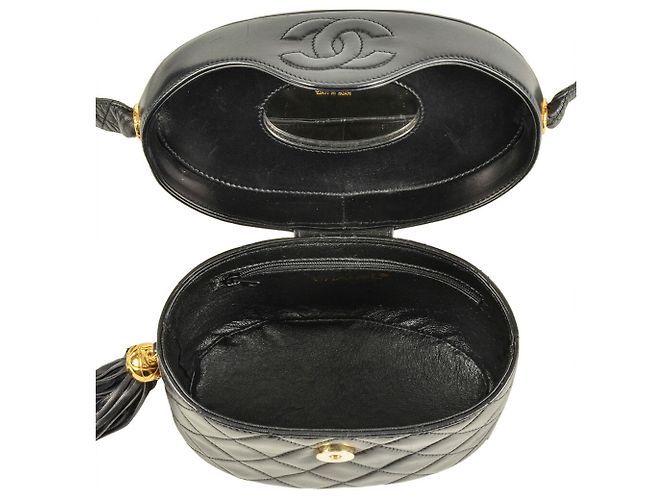 Borsa a Spalla Chanel Coco Mark Matelassé con Frange Nero - Ansicht 5