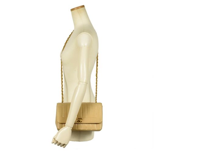 Borsa a Spalla Chanel Mademoiselle con Catena Beige - vista 9