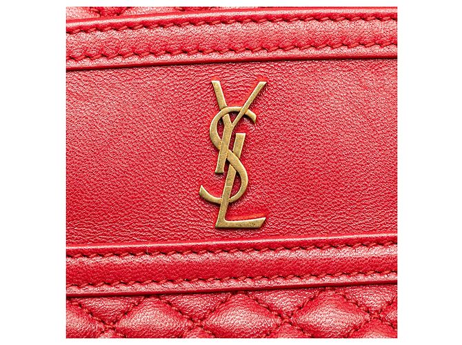 Rote gesteppte Lammleder Victoire Kamera Tasche von Saint Laurent - Ansicht 8
