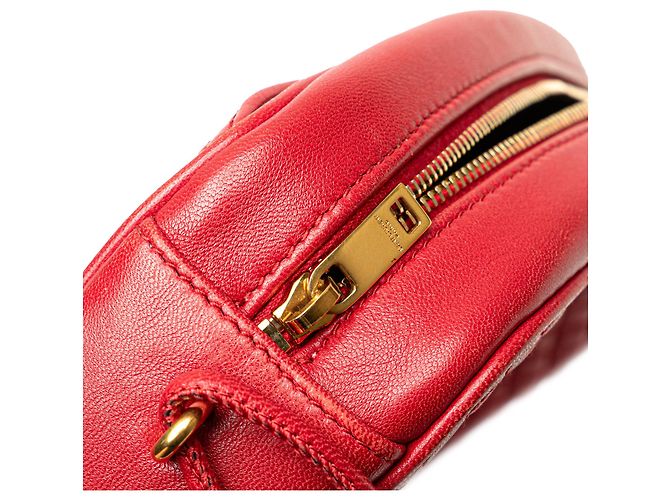 Rote gesteppte Lammleder Victoire Kamera Tasche von Saint Laurent - Ansicht 9