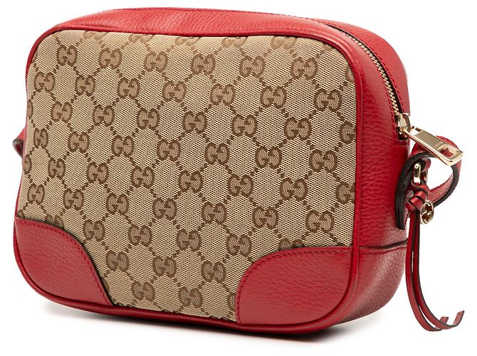 Borsa a tracolla Gucci in tela GG marrone Beige - vista 2
