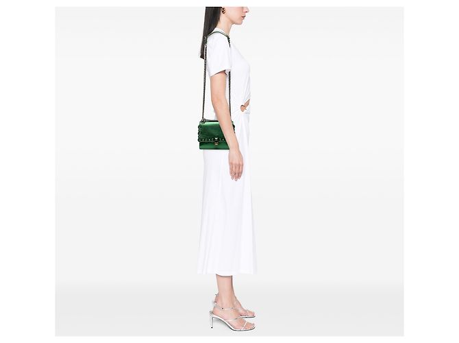 Fendi Verde Piccola Borsa in Pelle Kan I con Bordo - vista 7