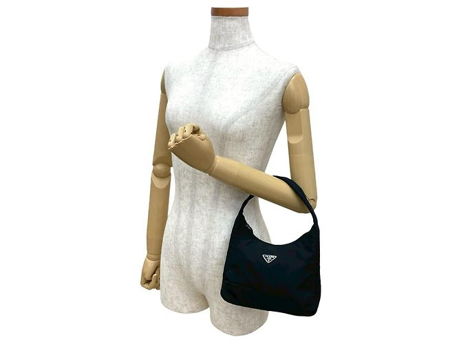 Bolsa de mão mini em nylon Tessuto da Prada Preto - vista 2